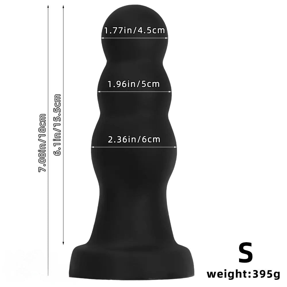 Black graduated silicone anal plug, photo 10