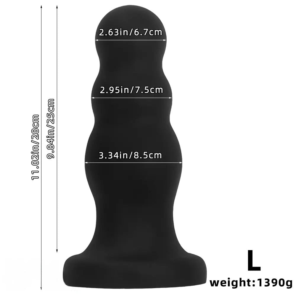 Black graduated silicone anal plug, photo 12