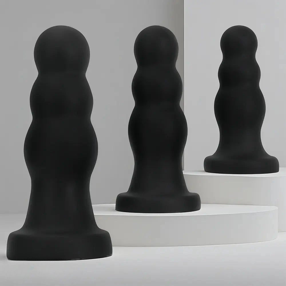 Black graduated silicone anal plug, photo 3