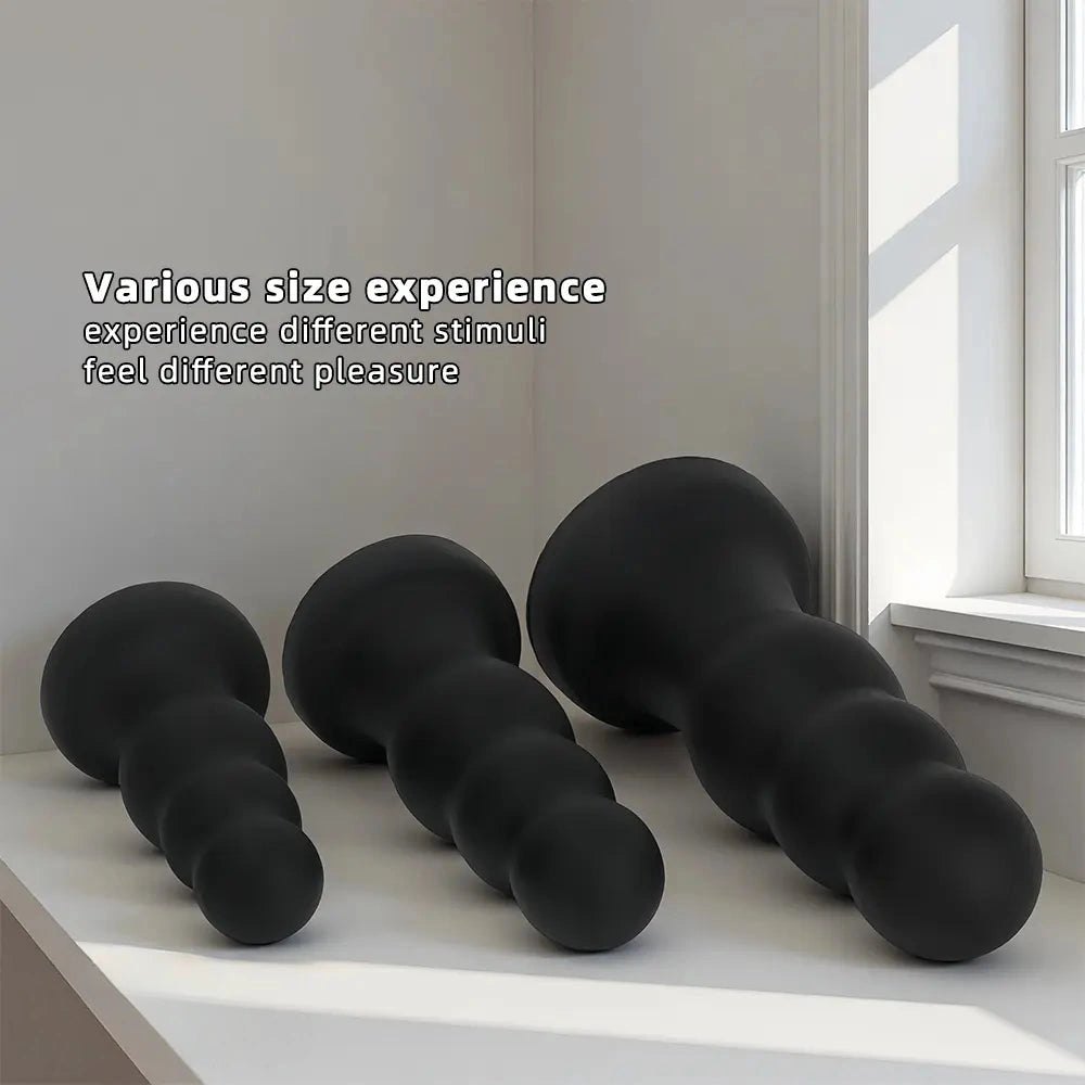 Black graduated silicone anal plug, photo 5