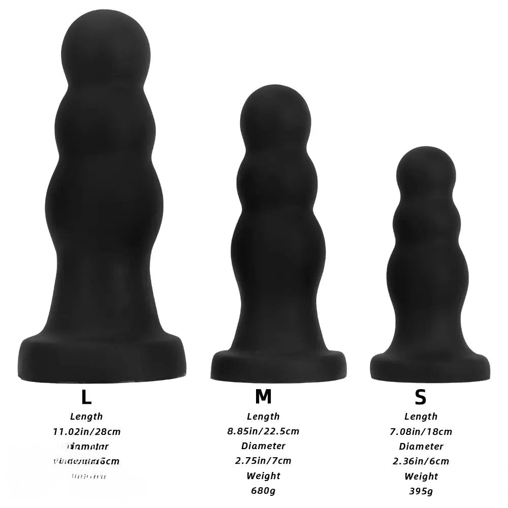 Black graduated silicone anal plug, photo 9