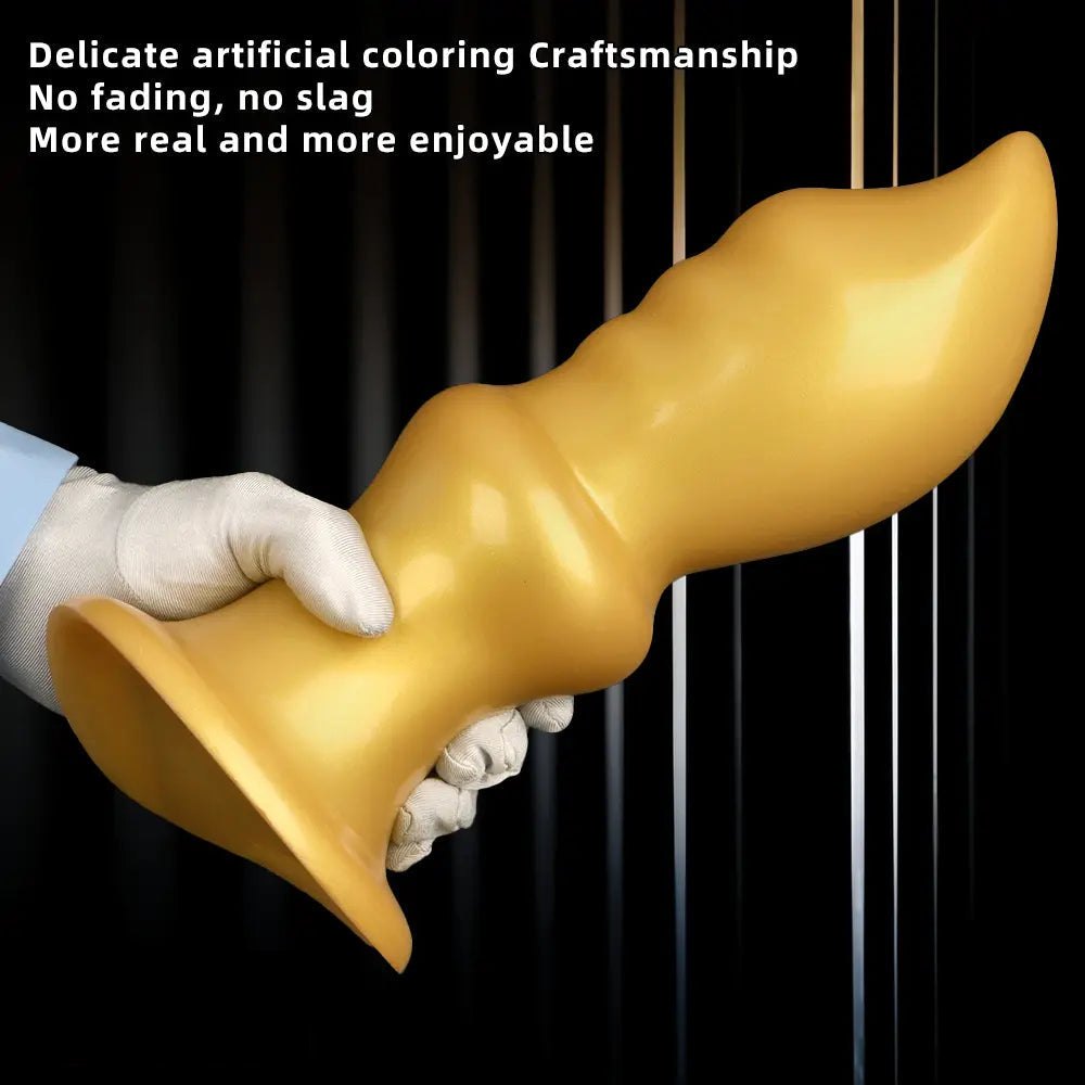Gold silicone graduated anal training plug, photo 10
