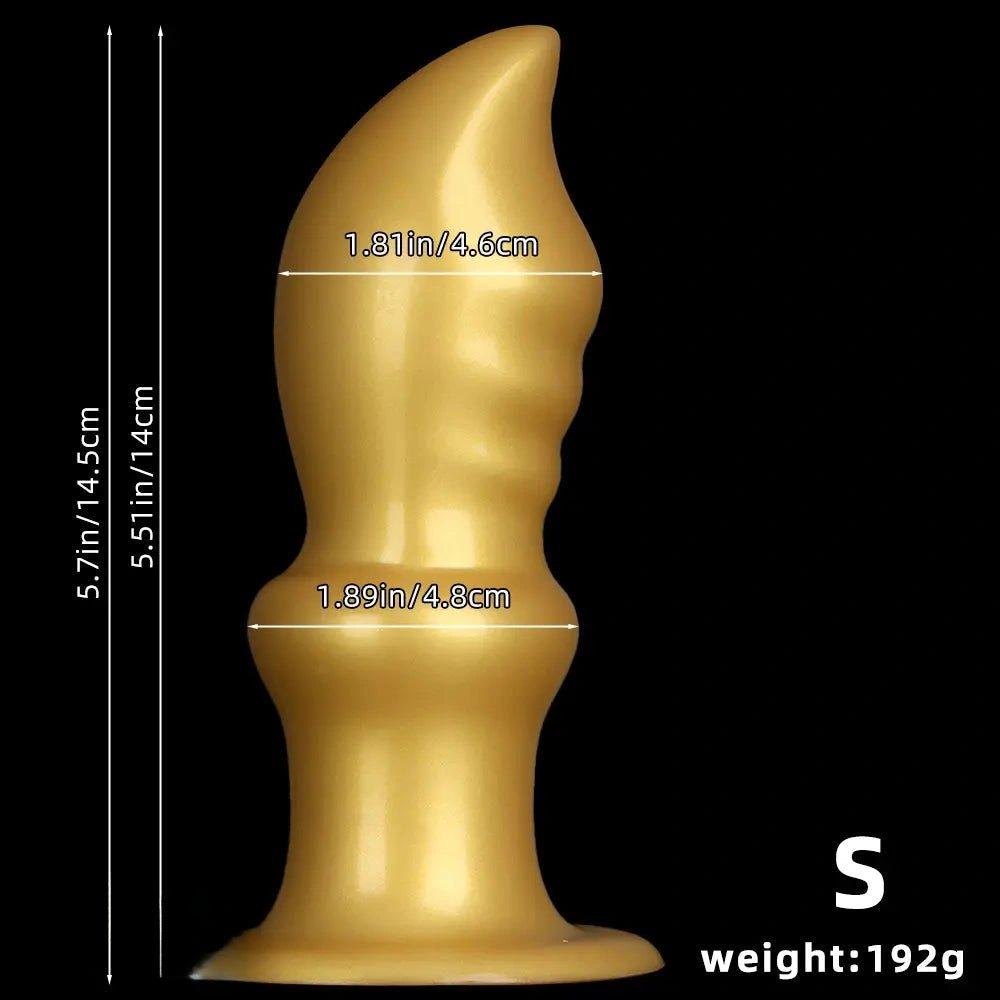 Gold silicone graduated anal training plug, photo 13