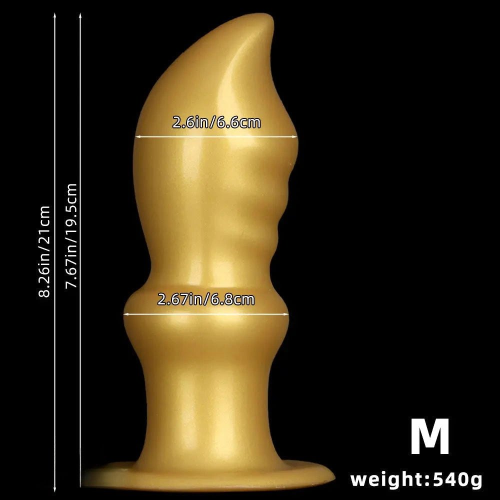 Gold silicone graduated anal training plug, photo 14