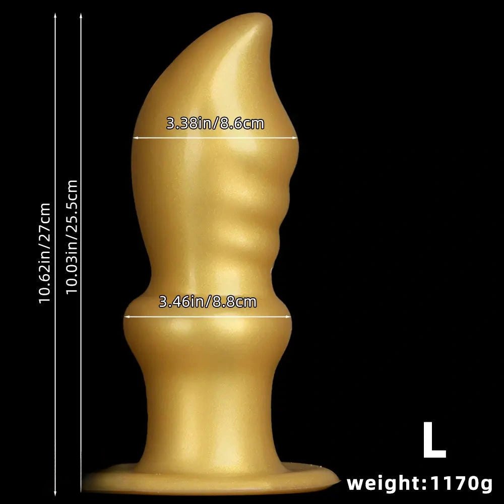 Gold silicone graduated anal training plug, photo 15