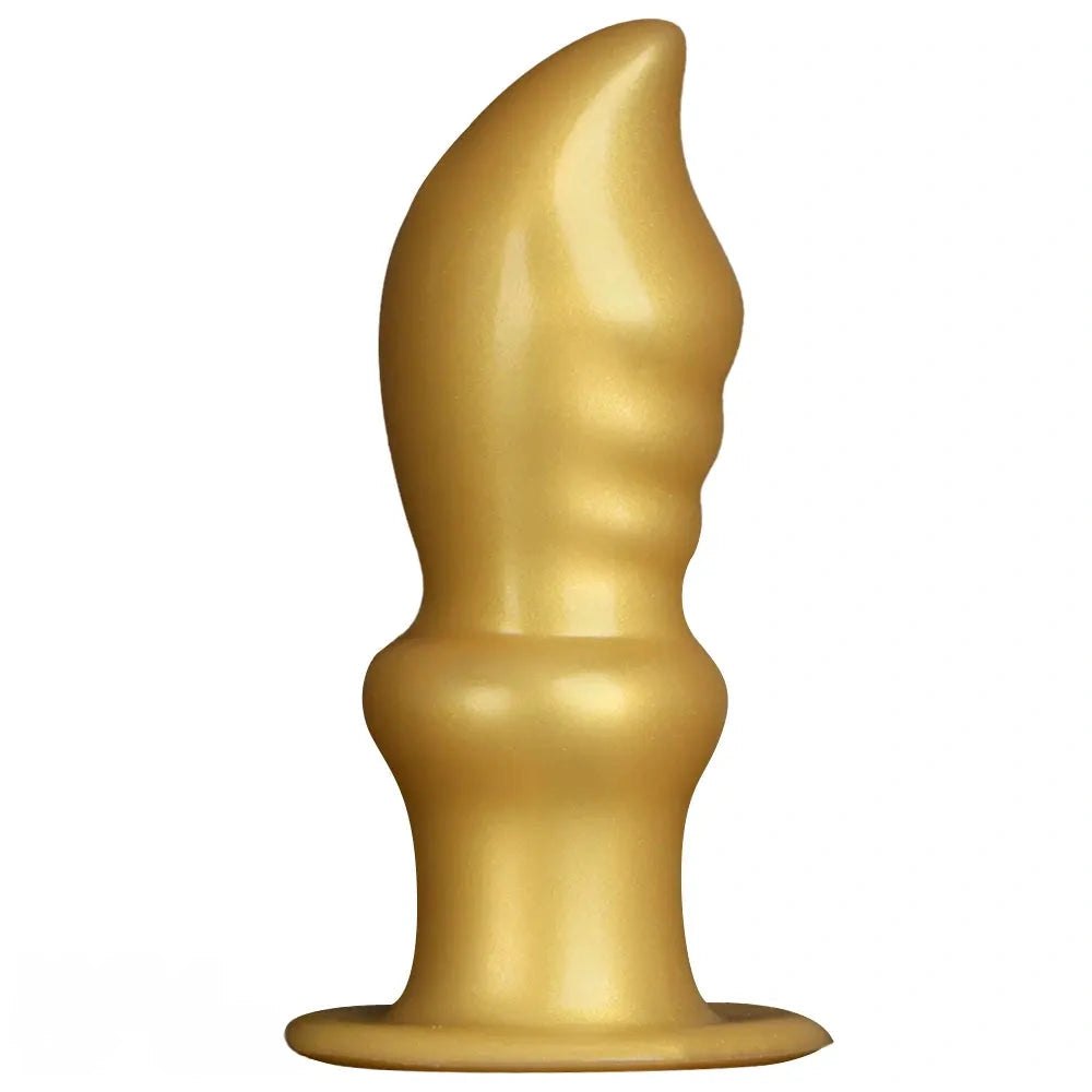 Gold silicone graduated anal training plug, photo 2