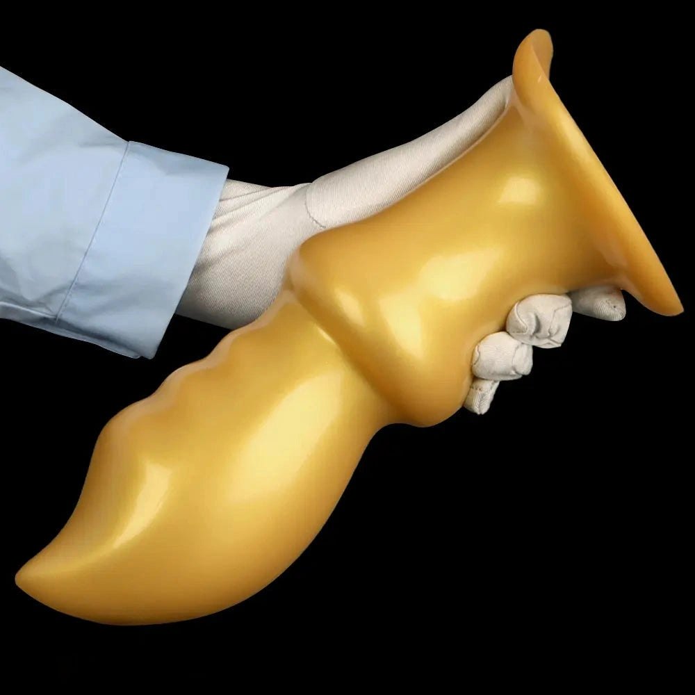 Gold silicone graduated anal training plug, photo 5
