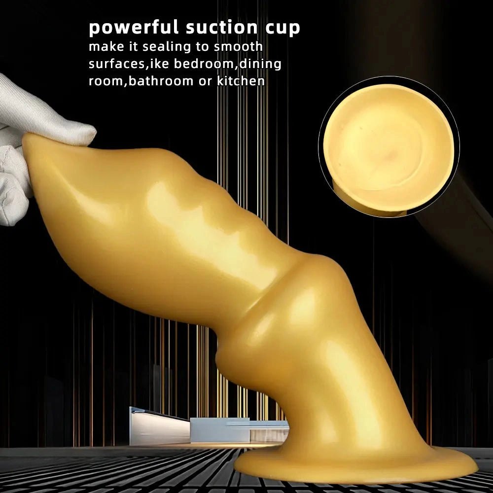 Gold silicone graduated anal training plug, photo 8