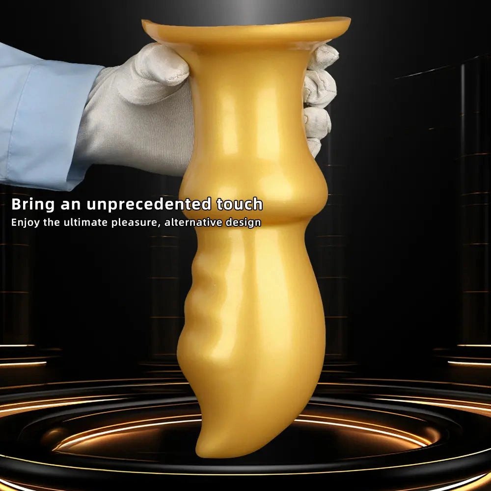 Gold silicone graduated anal training plug, photo 9