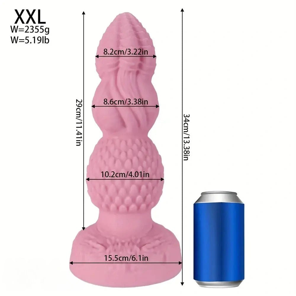 Pink graduated bead anal dildo, photo 17
