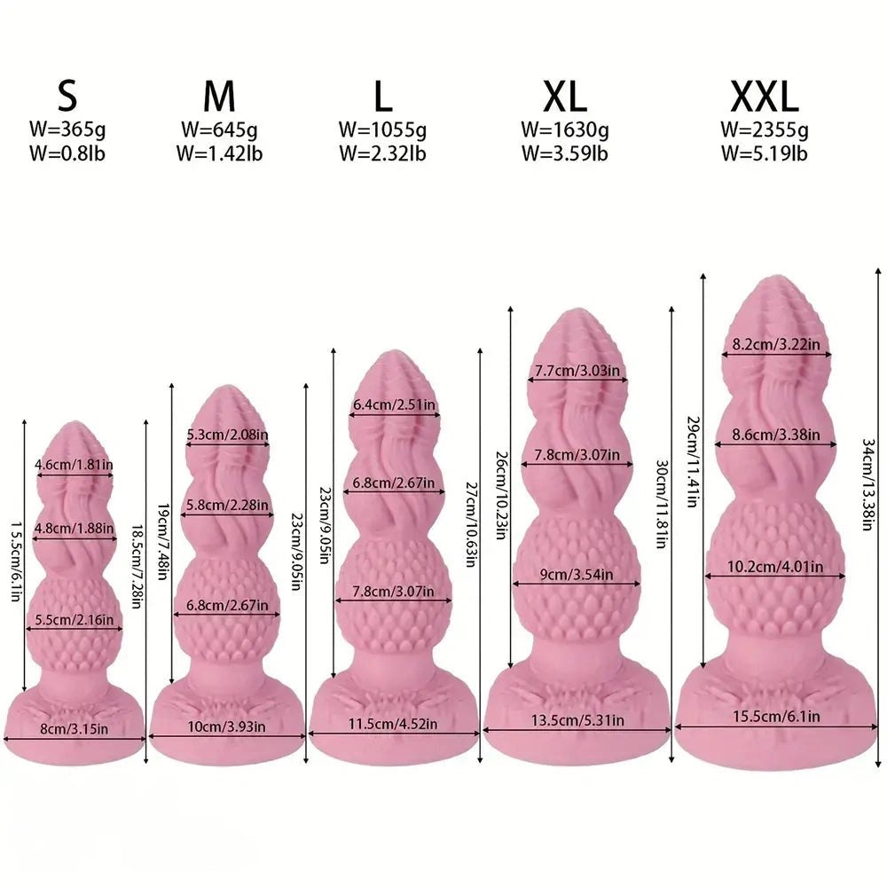 Pink graduated bead anal dildo, photo 6