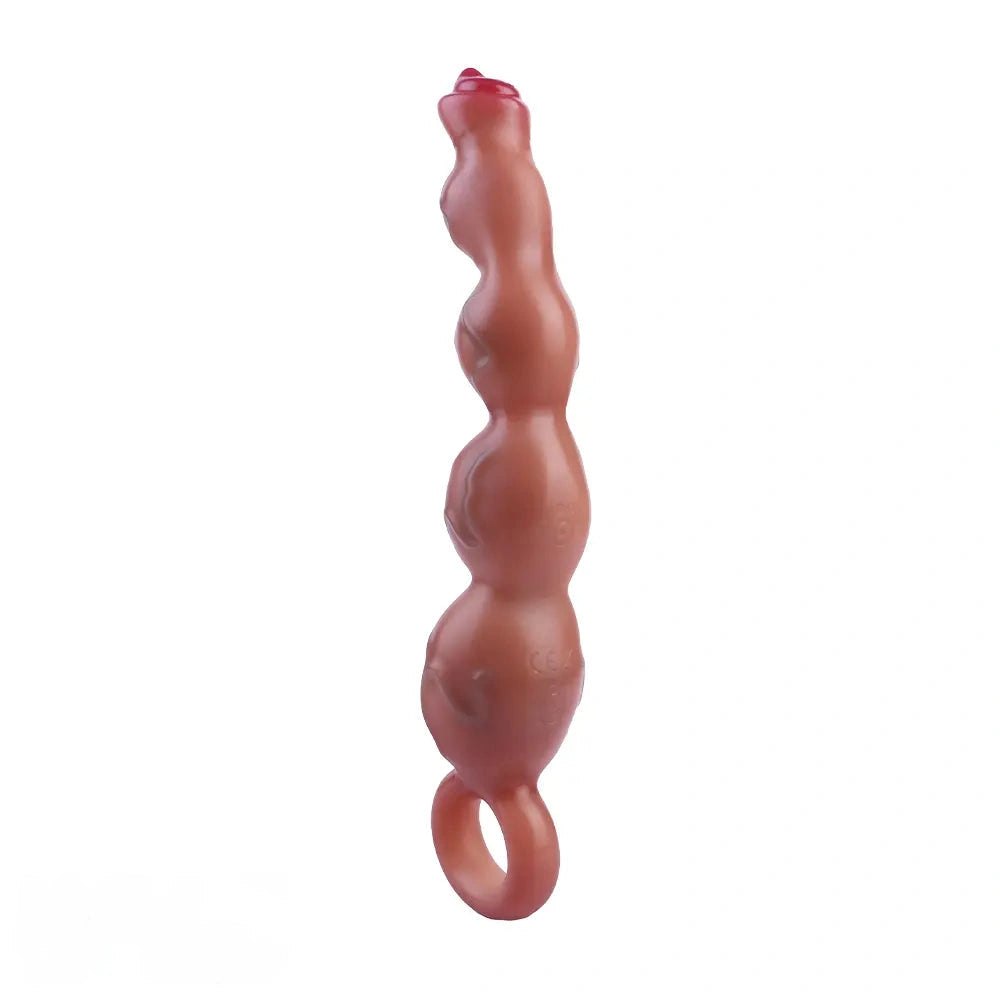 Flesh tone graduated bead vibrating dildo, photo 1