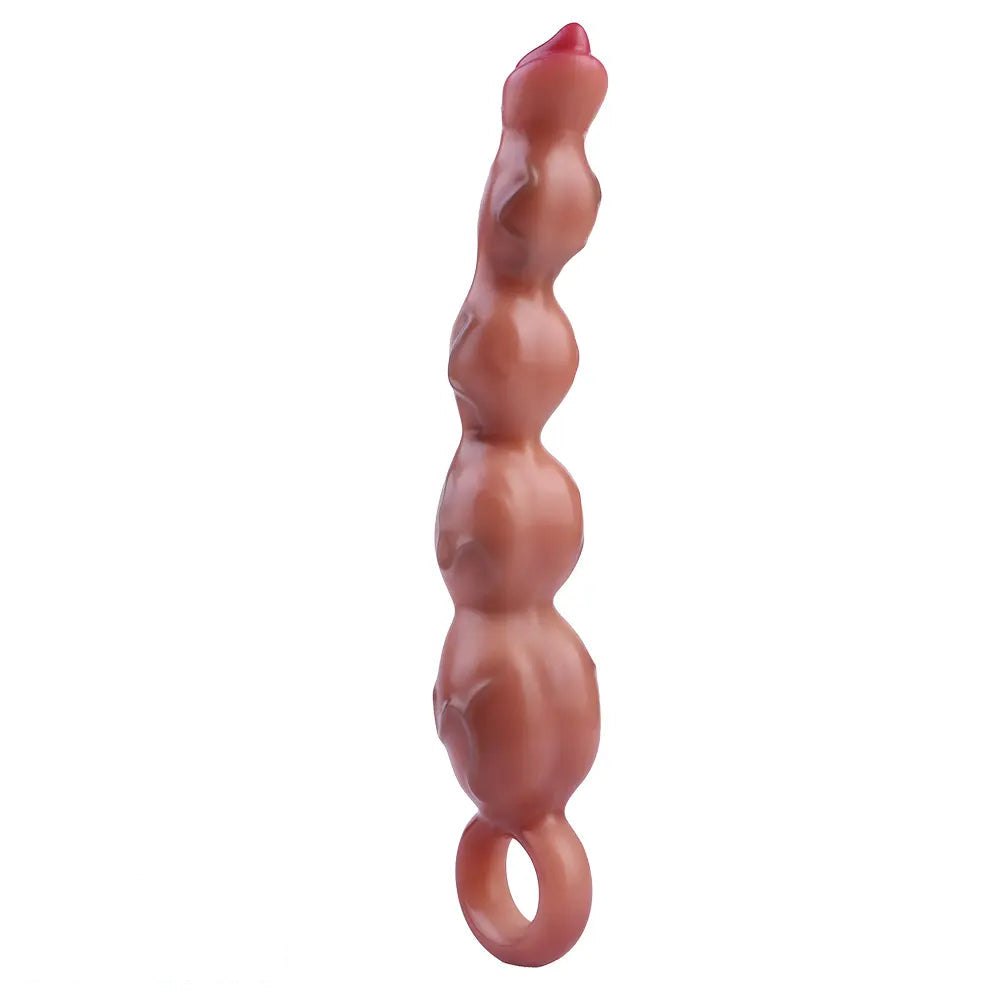 Flesh tone graduated bead vibrating dildo, photo 12