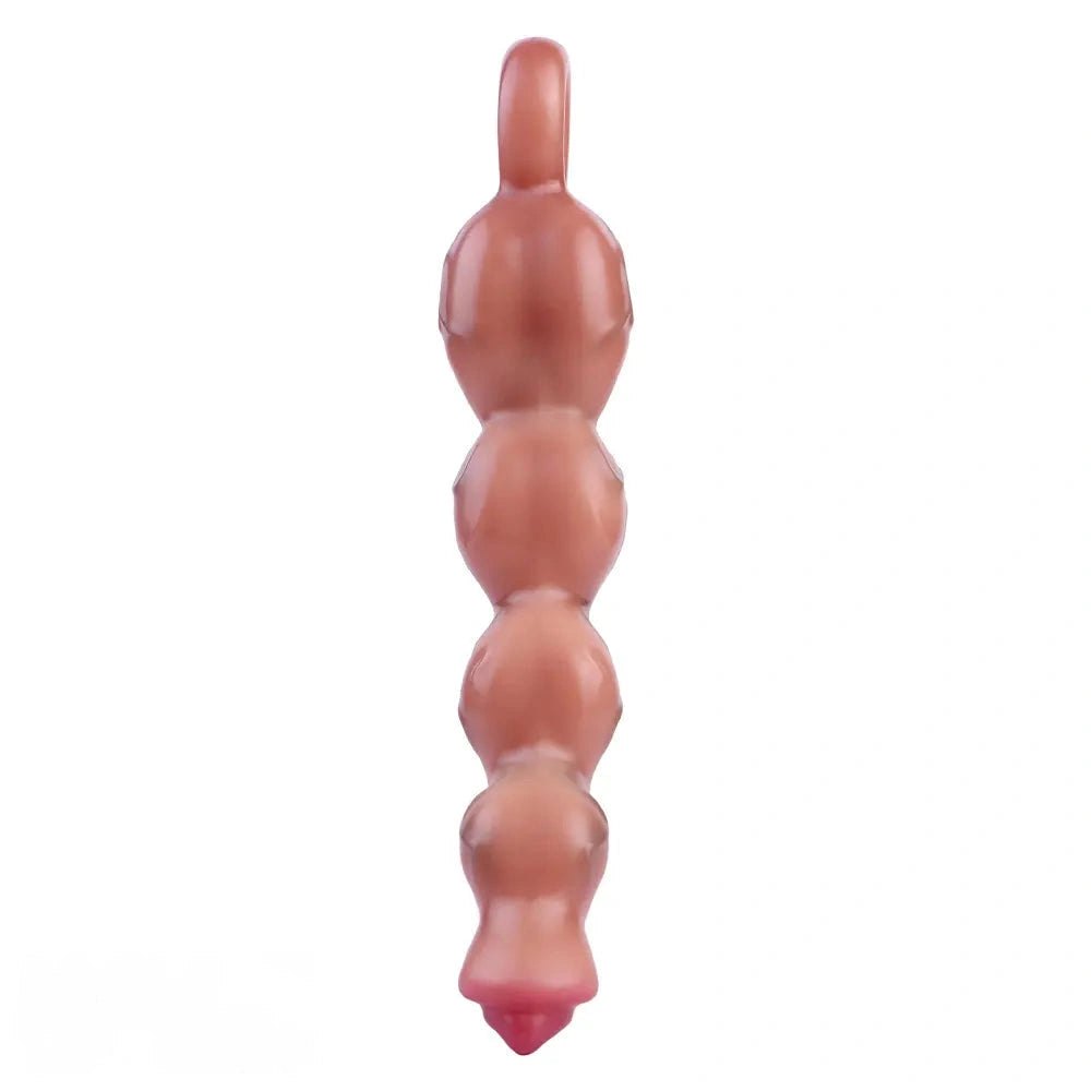 Flesh tone graduated bead vibrating dildo, photo 15