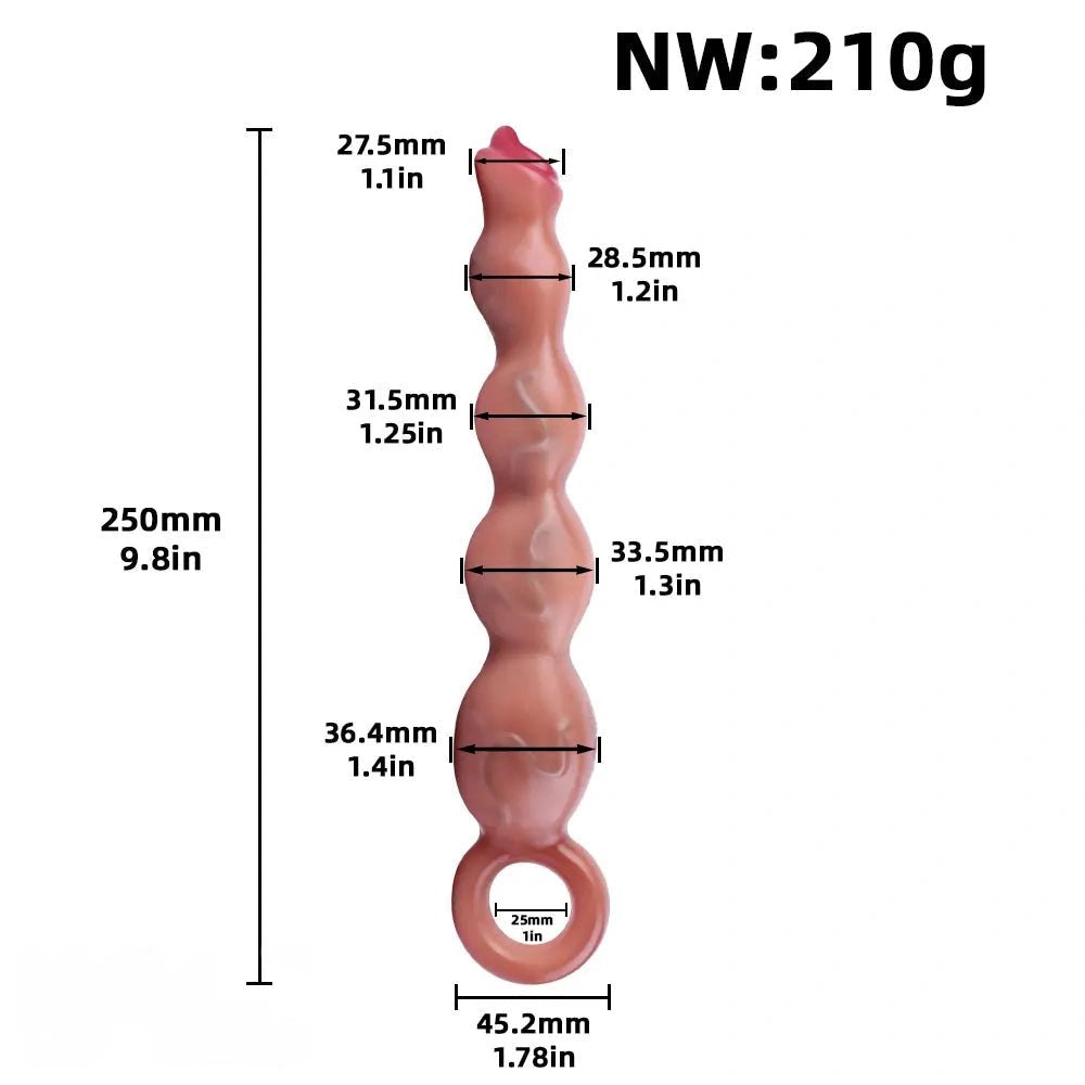 Flesh tone graduated bead vibrating dildo, photo 6
