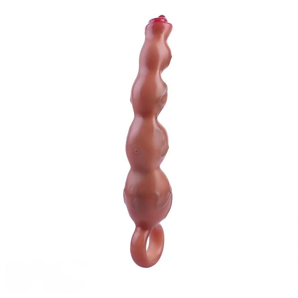 Flesh tone graduated bead vibrating dildo, photo 7