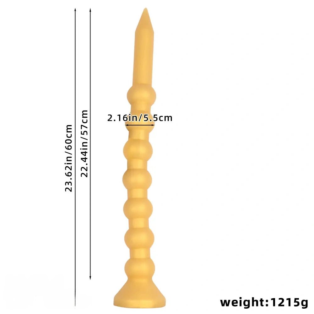 Gold graduated beads anal dildo
