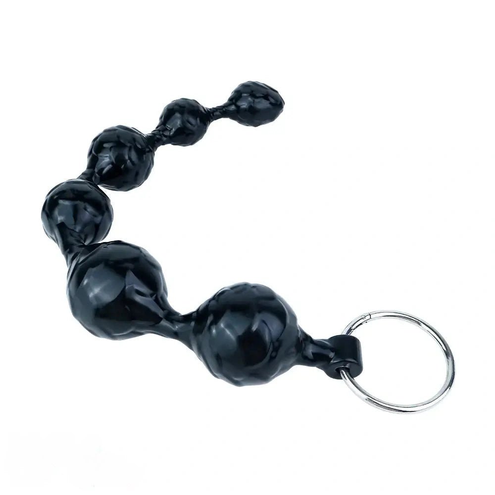 Black graduated silicone anal beads