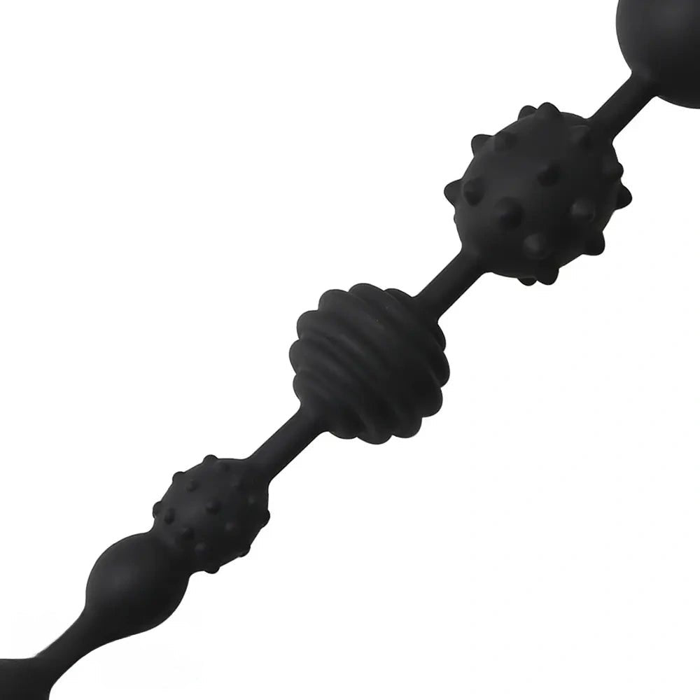 Black graduated silicone anal beads, photo 11