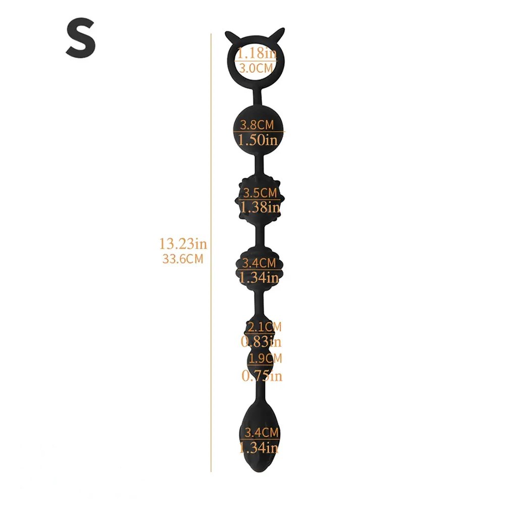 Black graduated silicone anal beads, photo 4
