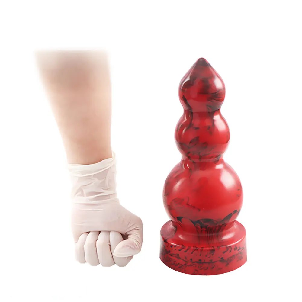 Red graduated silicone butt plug, photo 2
