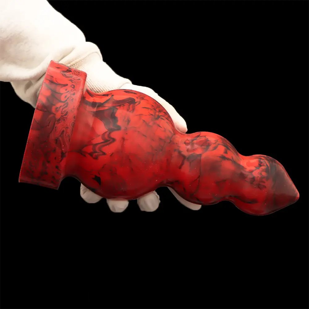 Red graduated silicone butt plug, photo 3