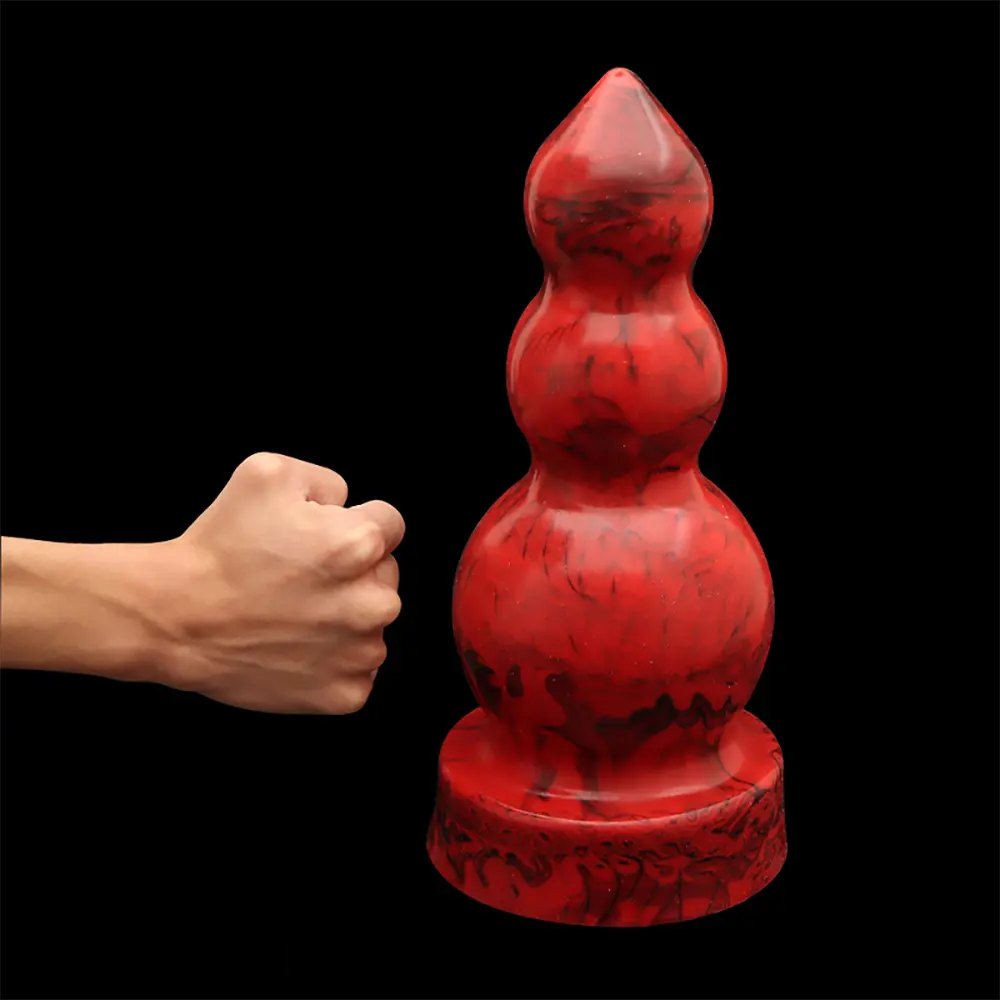 Red graduated silicone butt plug, photo 5