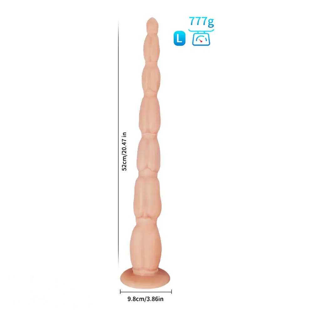 Flesh silicone graduated anal plug with suction cup base, photo 2