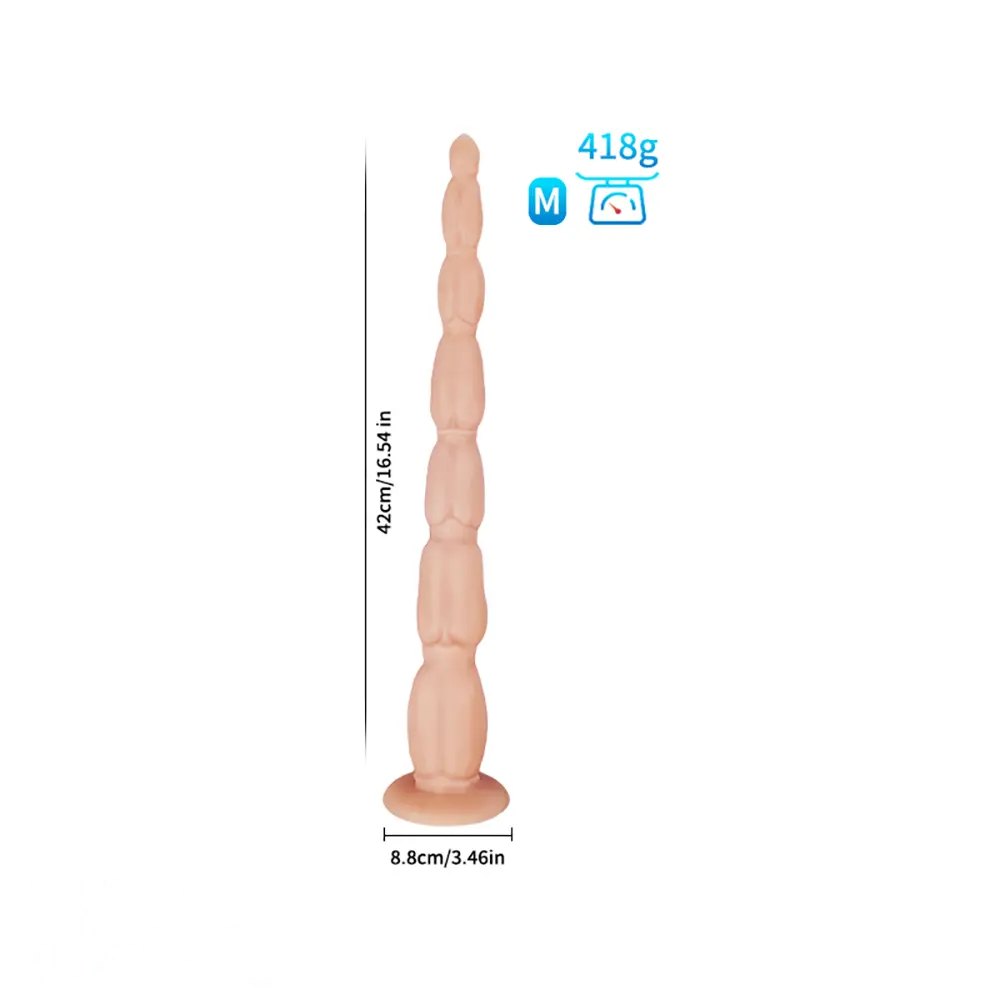 Flesh silicone graduated anal plug with suction cup base, photo 3