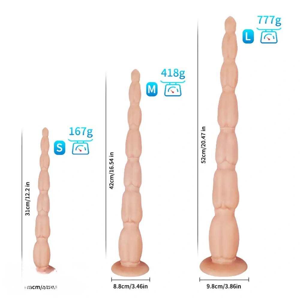 Flesh silicone graduated anal plug with suction cup base, photo 5