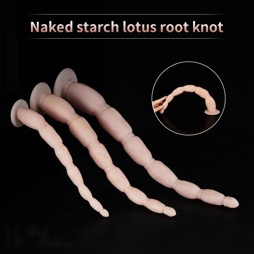 Flesh silicone graduated anal plug with suction cup base, photo 7