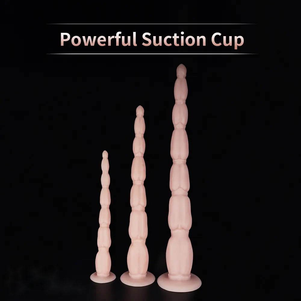 Flesh silicone graduated anal plug with suction cup base, photo 9