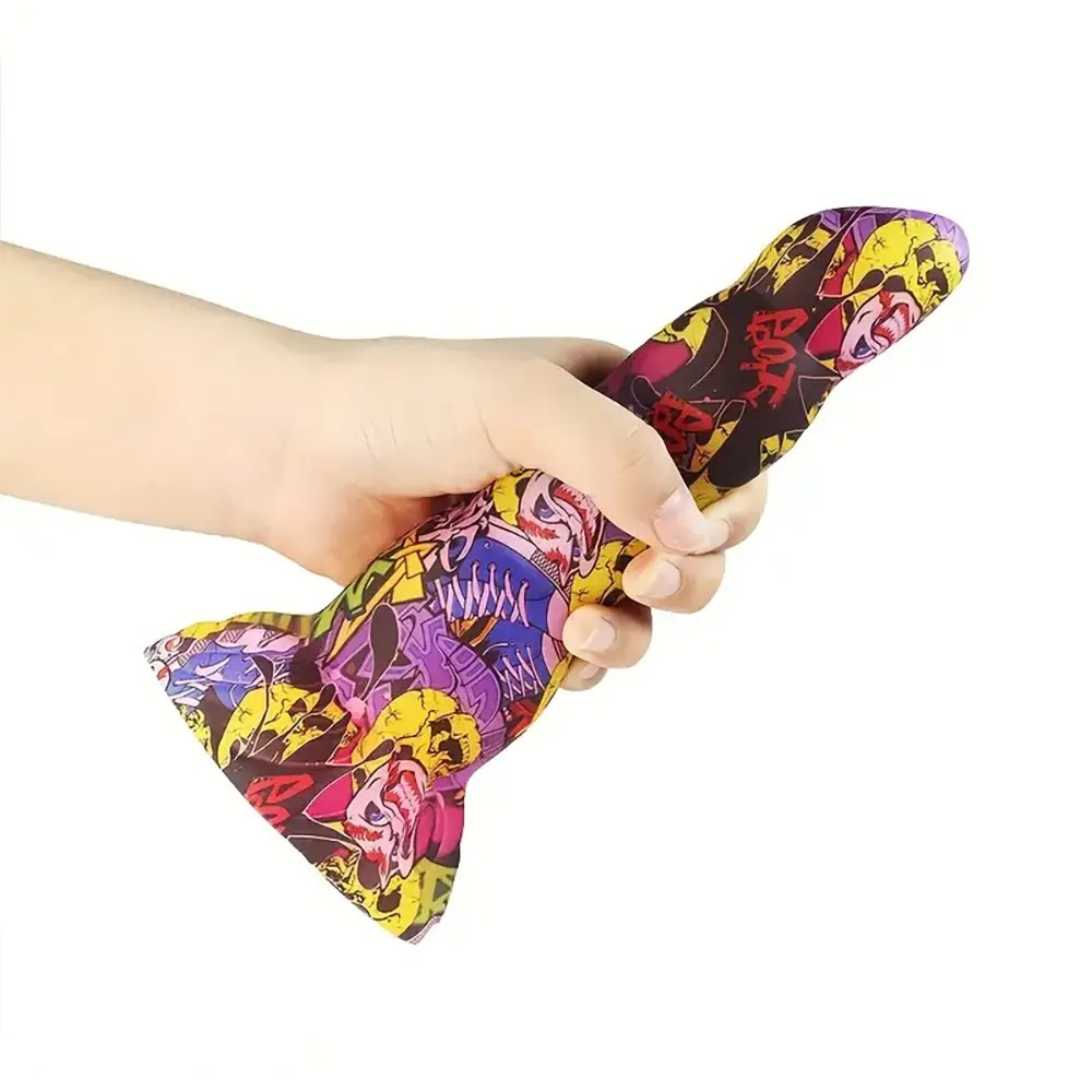Graffiti pattern twisted fantasy silicone dildo, photo 3