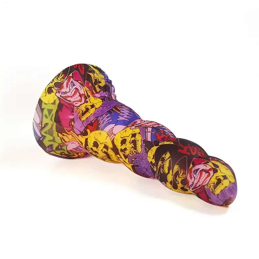 Graffiti pattern twisted fantasy silicone dildo, photo 4