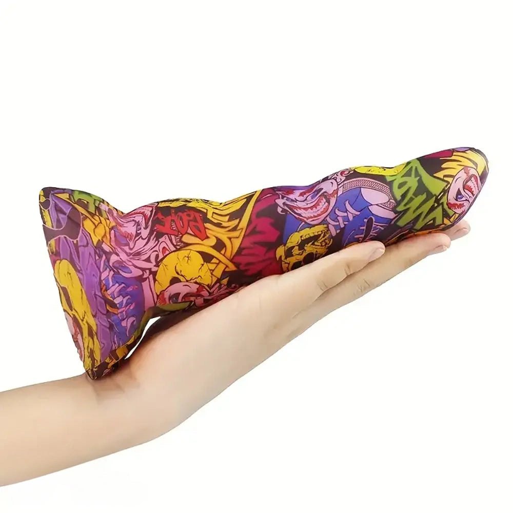 Graffiti pattern twisted fantasy silicone dildo, photo 5