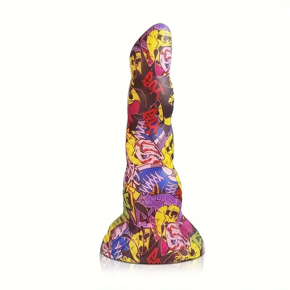 Graffiti pattern twisted fantasy silicone dildo, photo 7