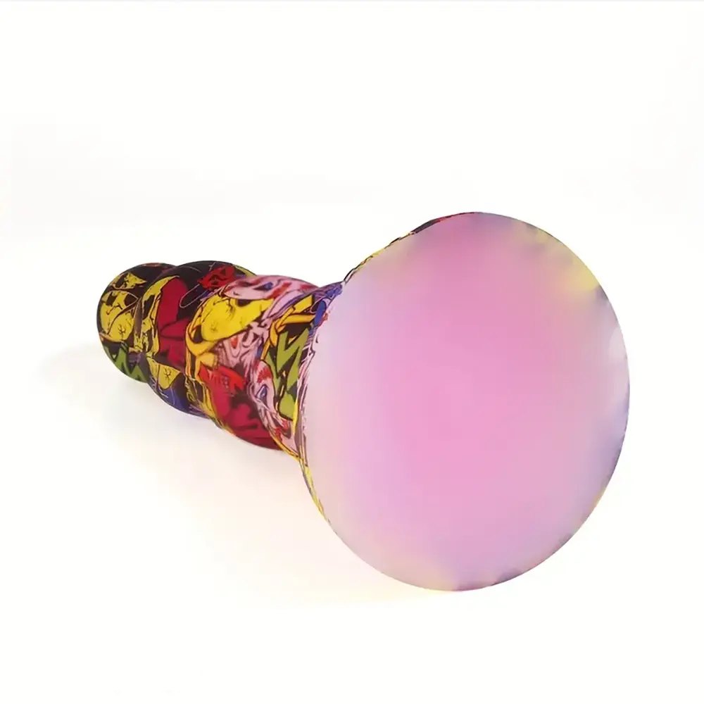 Graffiti pattern twisted fantasy silicone dildo, photo 8