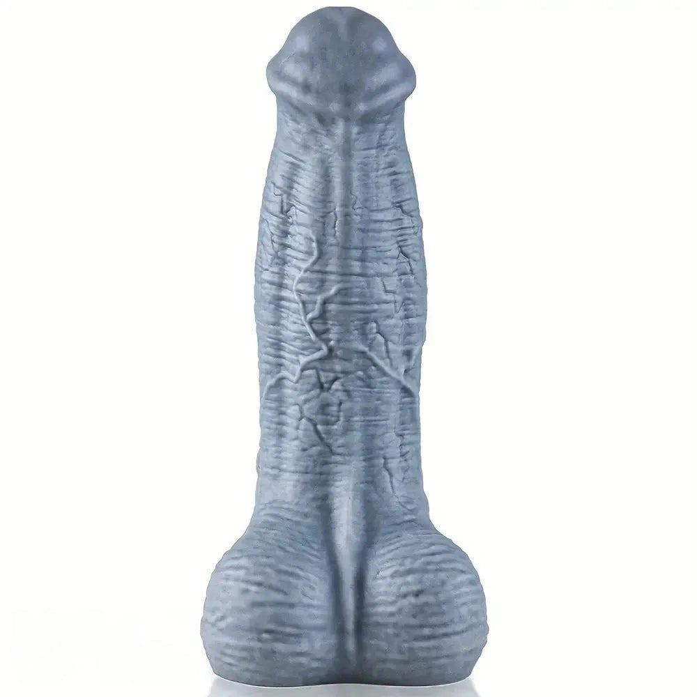 Gray silicone realistic dildo, photo 1