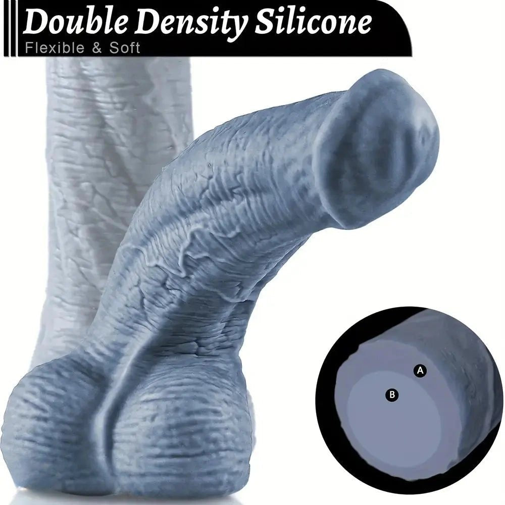 Gray silicone realistic dildo, photo 3