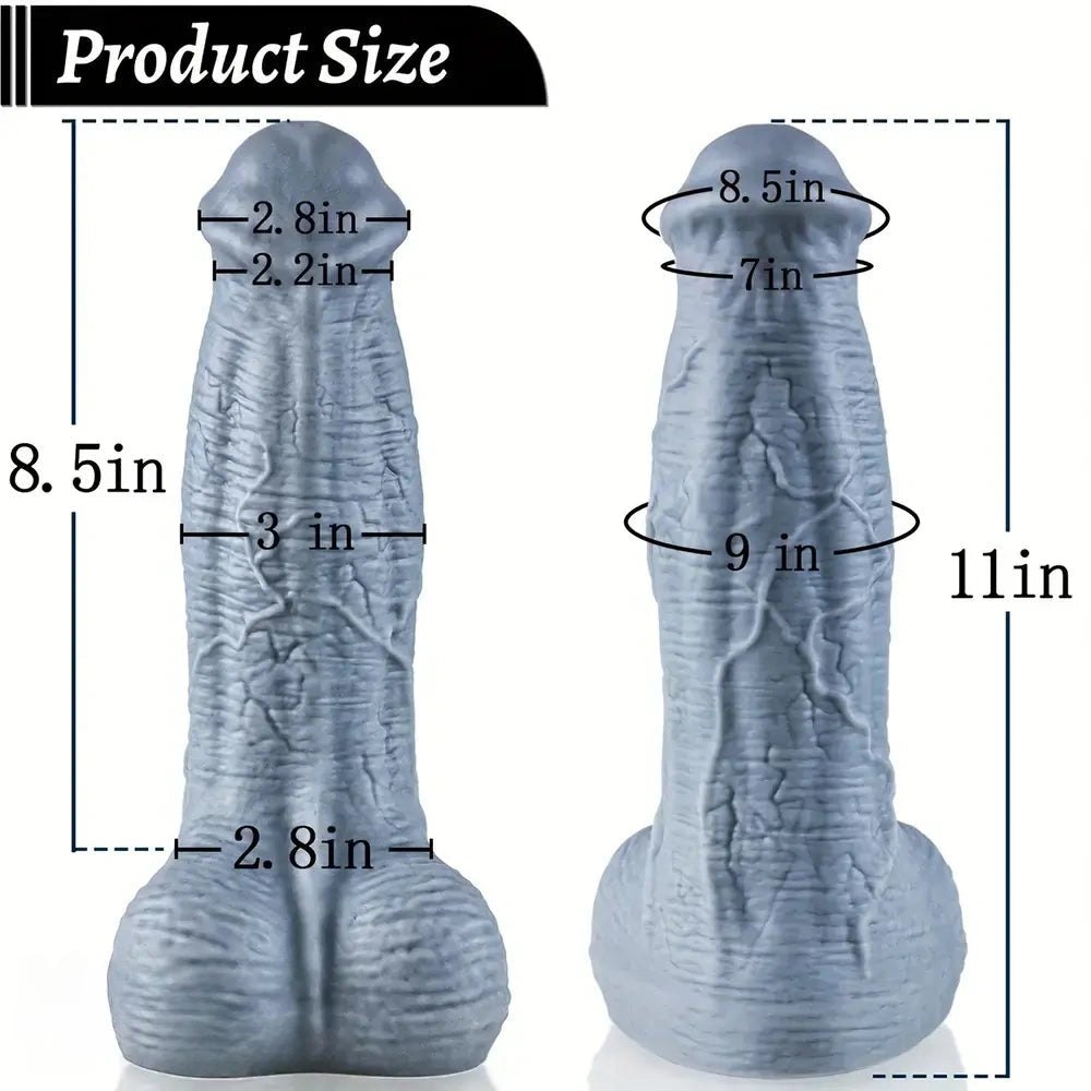 Gray silicone realistic dildo, photo 6