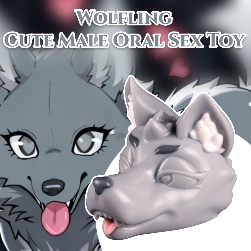 Gray wolf head male masturbator, photo 3