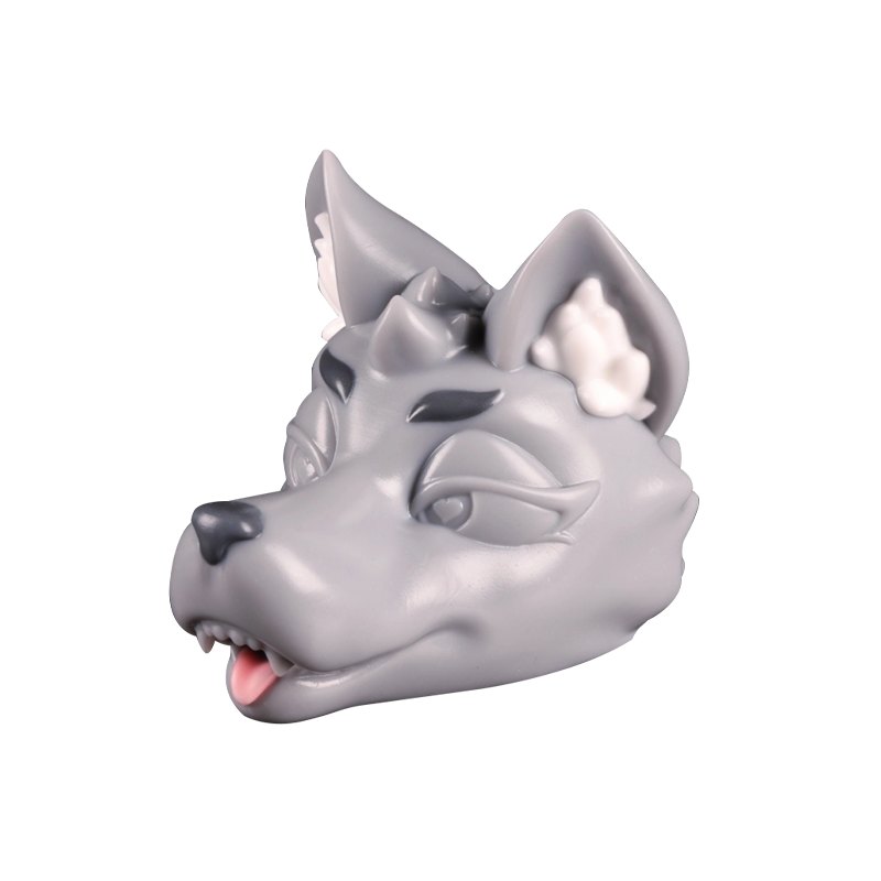 Gray wolf head male masturbator, photo 7
