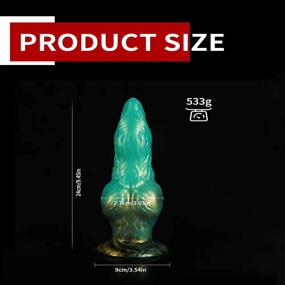 Green knotted animal dildo, photo 11