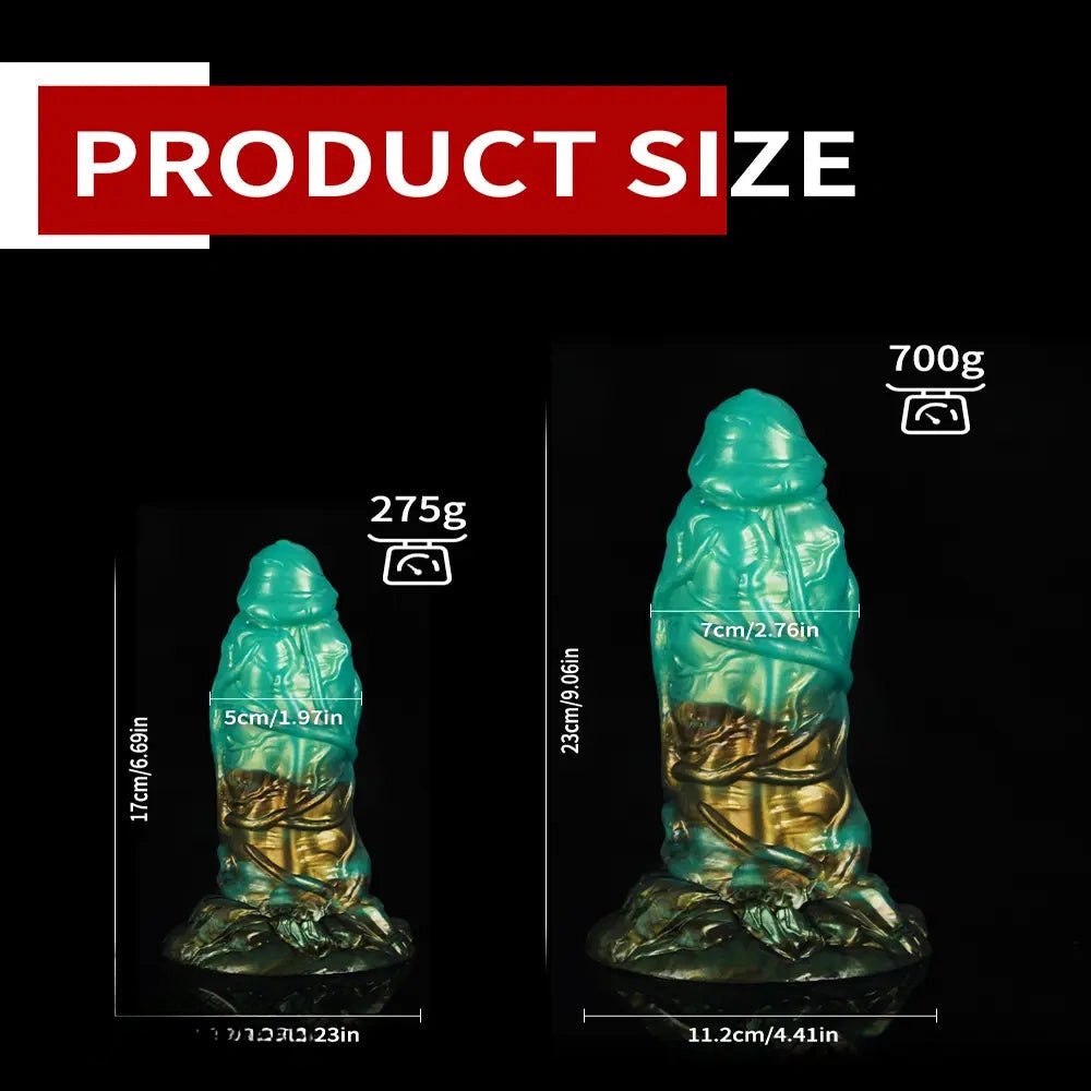 Green knotted animal dildo, photo 12