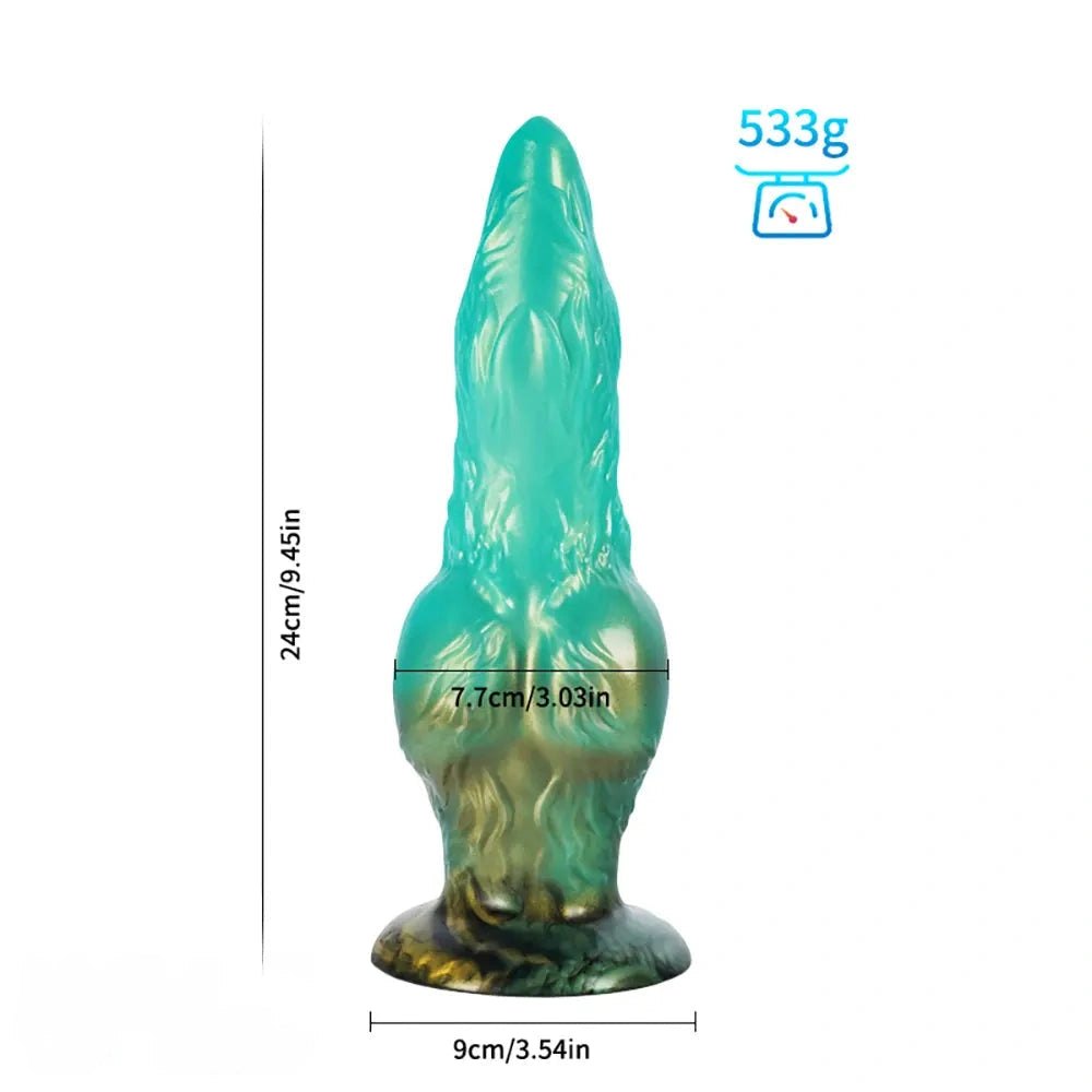 Green knotted animal dildo, photo 2