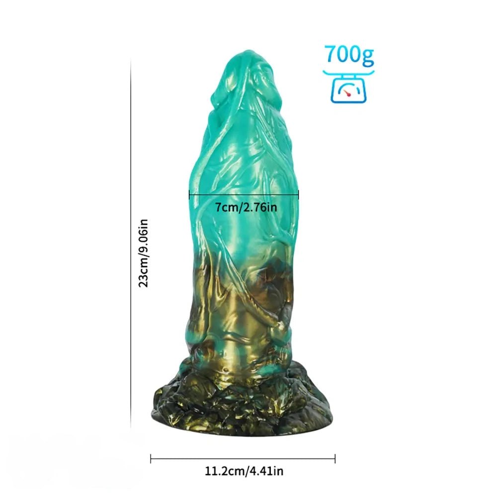 Green knotted animal dildo, photo 6