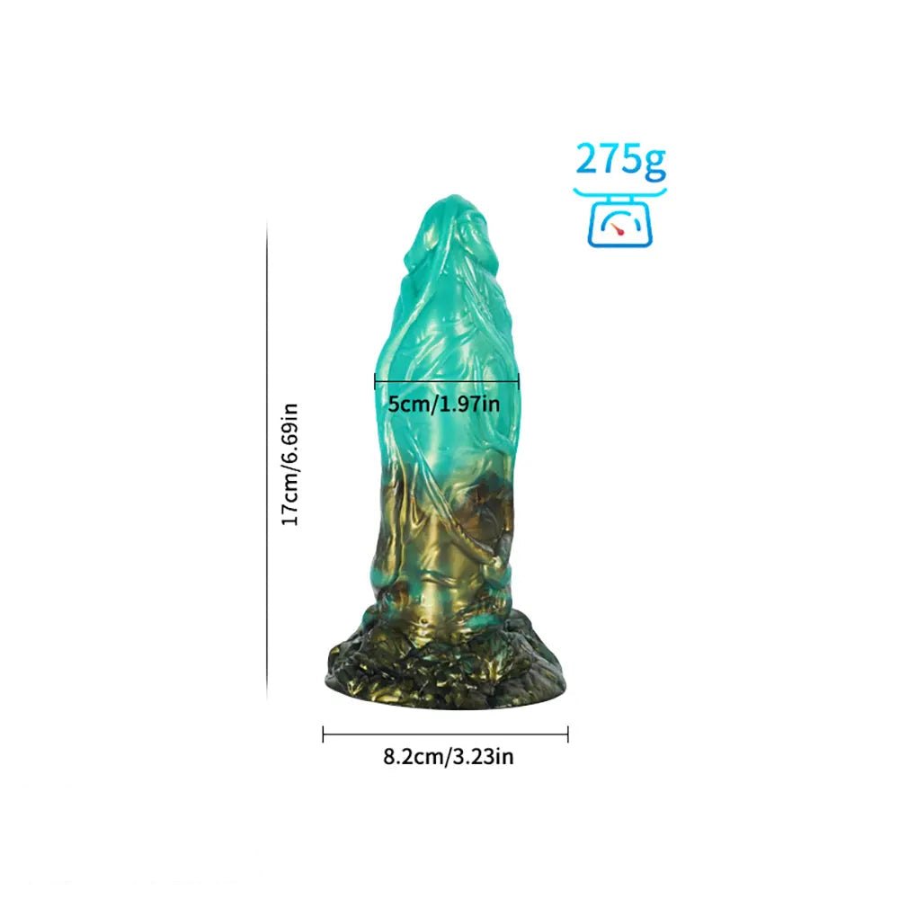 Green knotted animal dildo, photo 7
