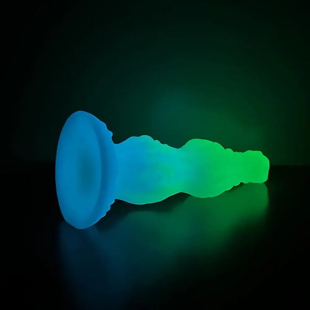 Green ribbed monster fantasy dildo, photo 5