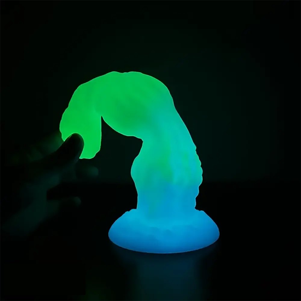 Green ribbed monster fantasy dildo, photo 7