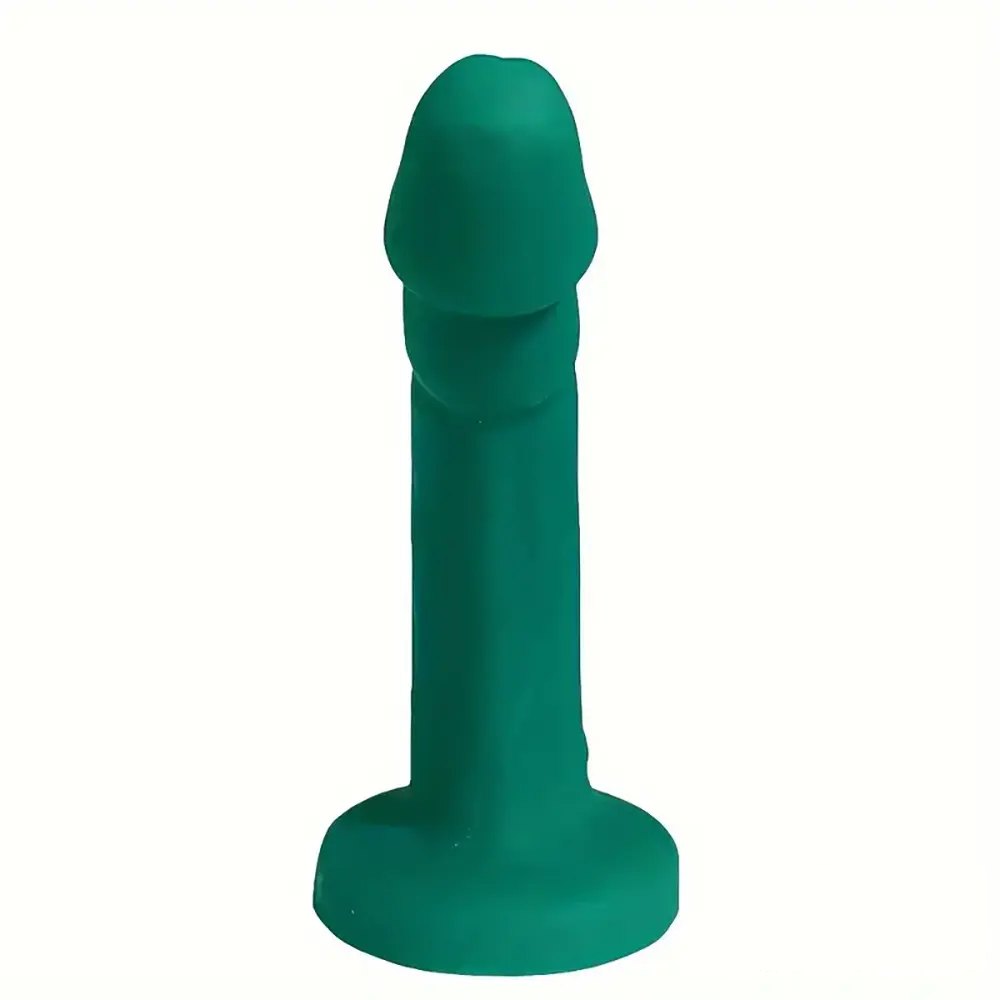 Green silicone curved dildo, photo 8
